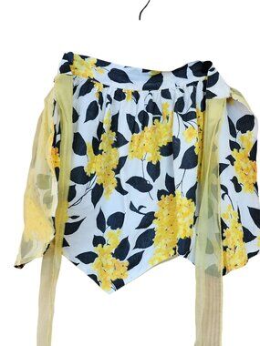 Vintage Handmade Half Apron Floral pockets